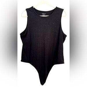 American Eagle Black Ribbed Bodysuit, Size XXL - NWT
